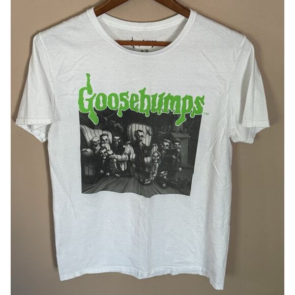 Goosebumps Night Of The Living Dummy III Horror Tee Shirt White Green Sz Medium - Picture 1 of 3